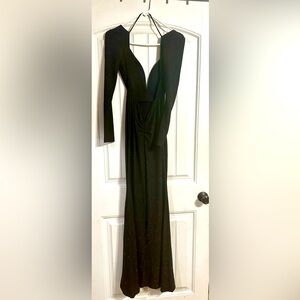 Glamorous in glitter Black long sleeve Maxi dress